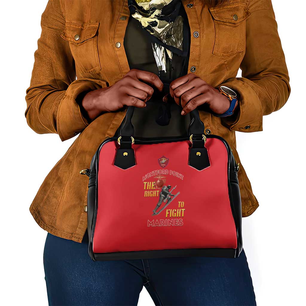African American Heroes Shoulder Handbag Montford Point Marines - Red - African Pride