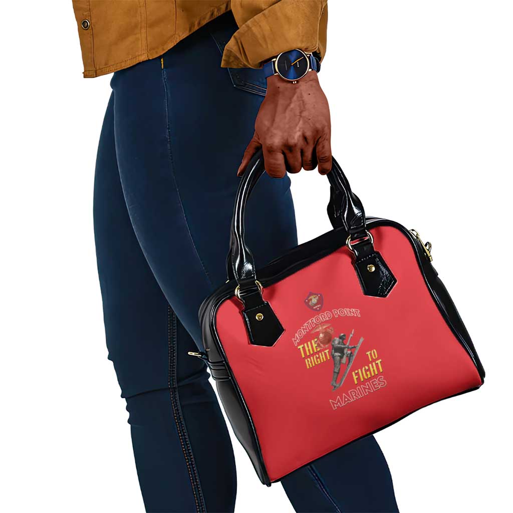 African American Heroes Shoulder Handbag Montford Point Marines - Red - African Pride
