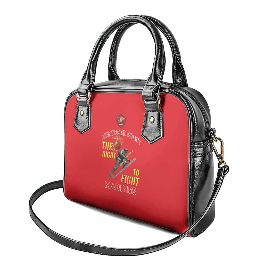 African American Heroes Shoulder Handbag Montford Point Marines - Red - African Pride