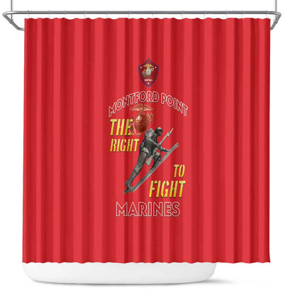 African American Heroes Shower Curtain Montford Point Marines - Red - African Pride