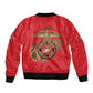 African American Heroes Sleeve Zip Bomber Jacket Montford Point Marines - Red - African Pride