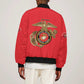 African American Heroes Sleeve Zip Bomber Jacket Montford Point Marines - Red - African Pride