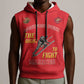African American Heroes Sleeveless Hoodie Montford Point Marines - Red - African Pride