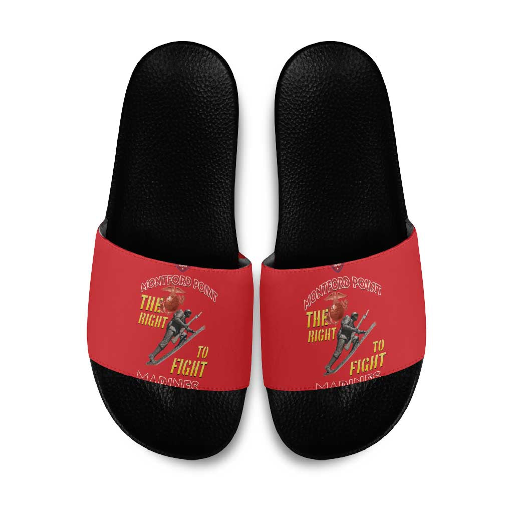 Montford Point Marines Slide Sandals The Right To Fight - Red