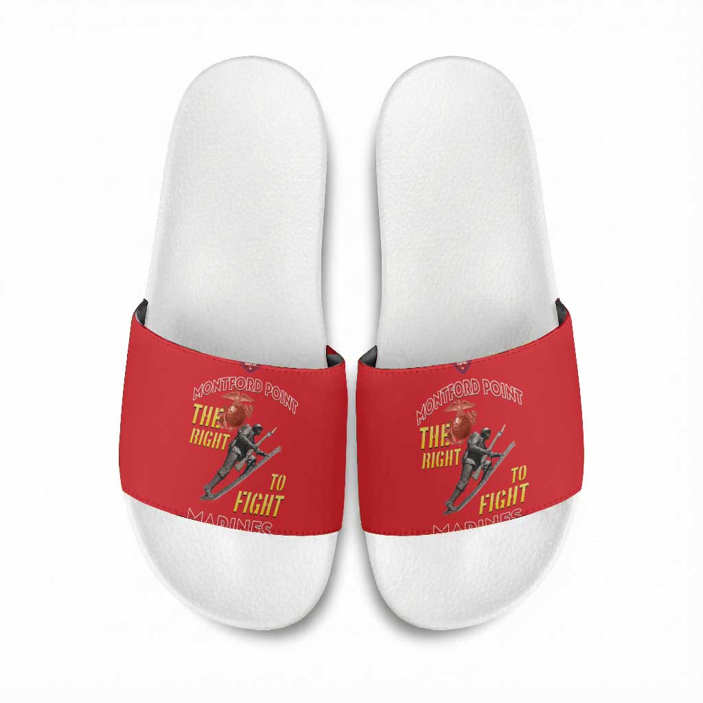 Montford Point Marines Slide Sandals The Right To Fight - Red
