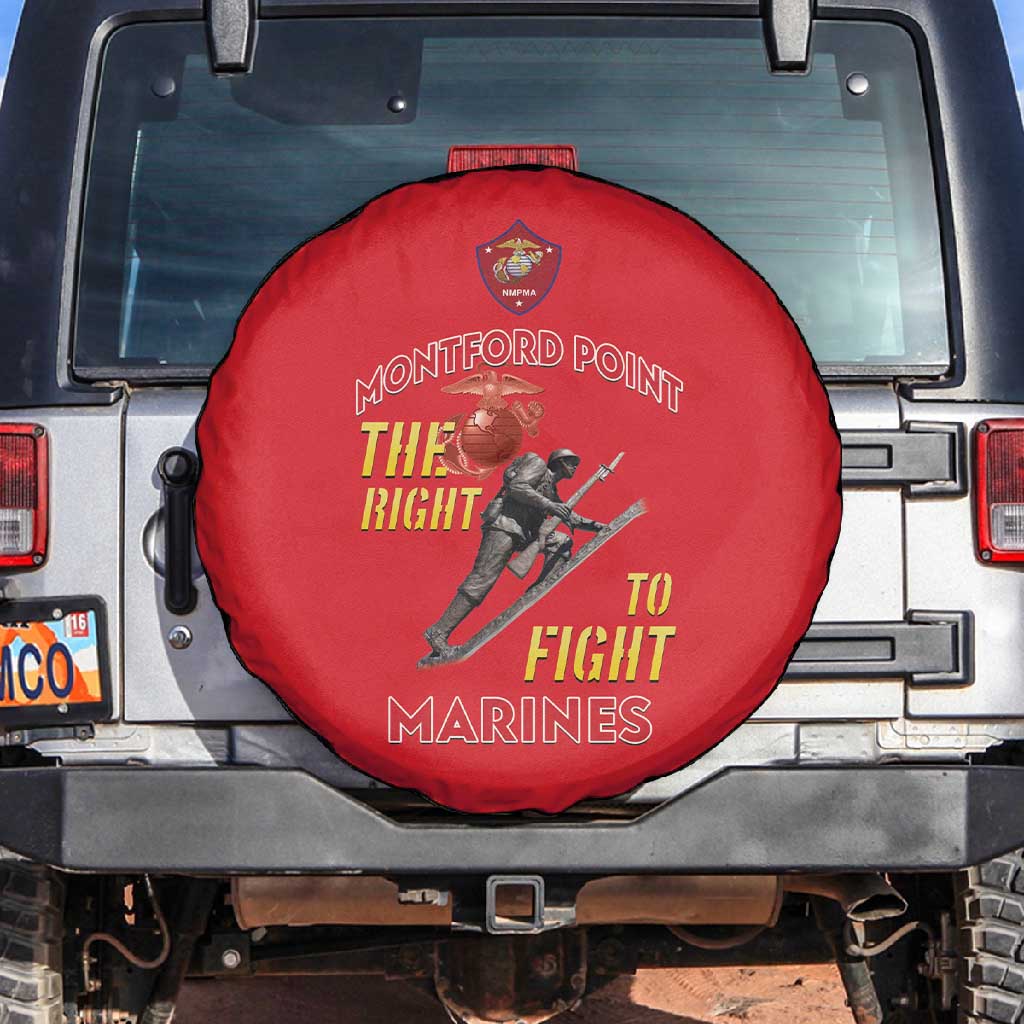 African American Heroes Spare Tire Cover Montford Point Marines - Red - African Pride