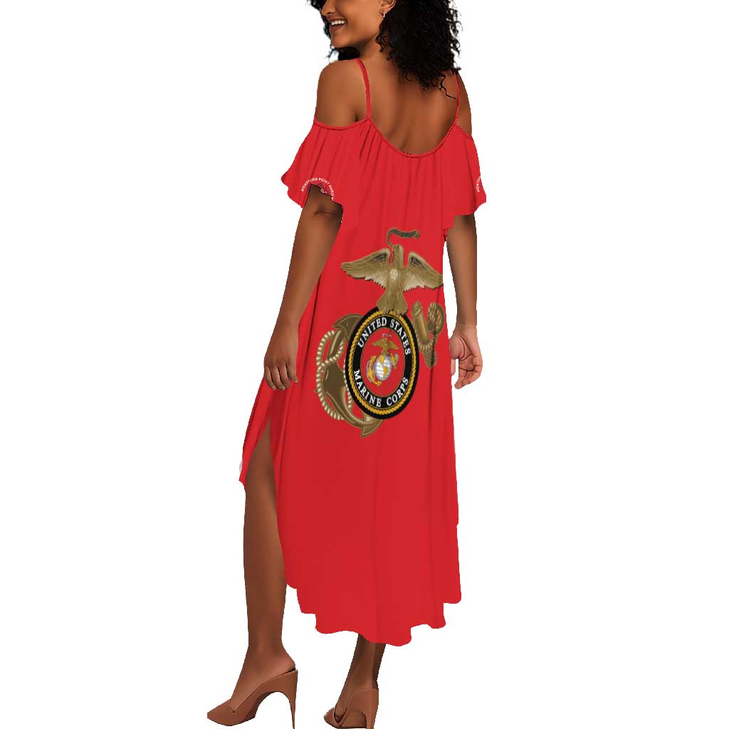 African American Heroes Summer Maxi Dress Montford Point Marines - Red - African Pride