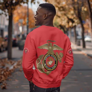 African American Heroes Sweatshirt Montford Point Marines - Red - African Pride