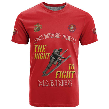 African American Heroes T shirt Montford Point Marines - Red - African Pride
