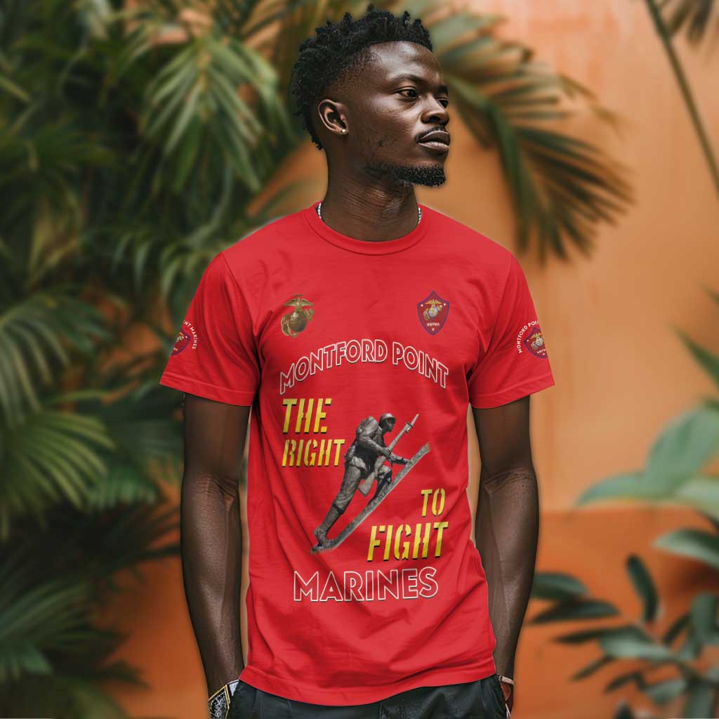 African American Heroes T shirt Montford Point Marines - Red - African Pride