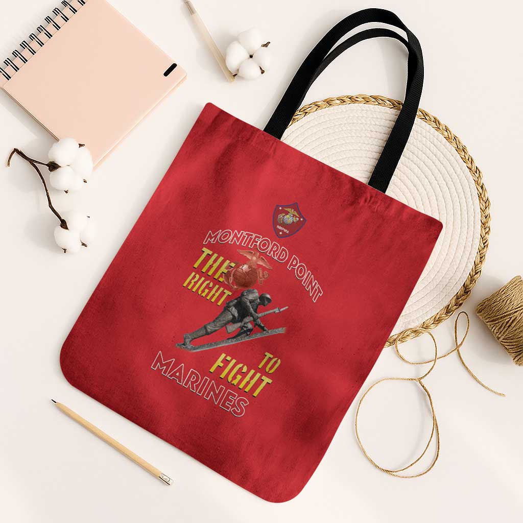 Montford Point Marines Tote Bag The Right To Fight - Red