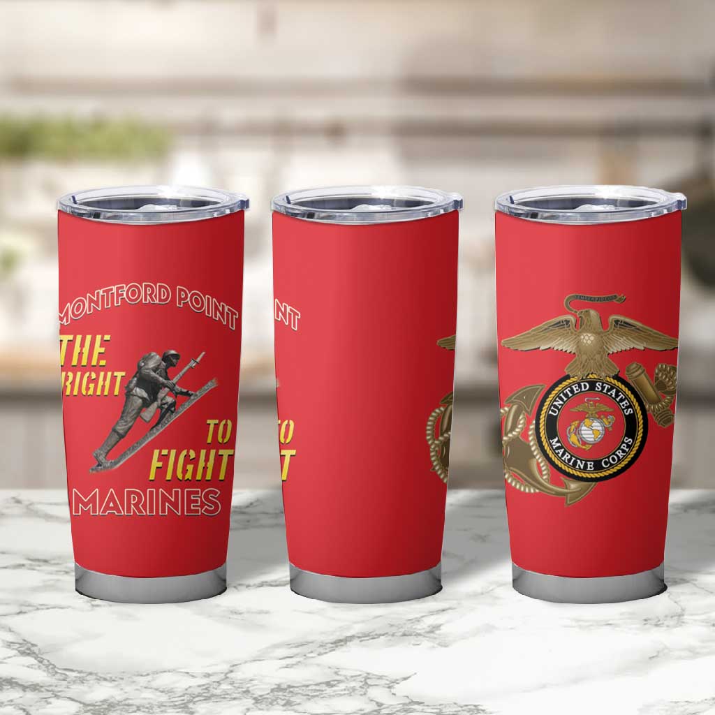 African American Heroes Tumbler Cup Montford Point Marines - Red - African Pride