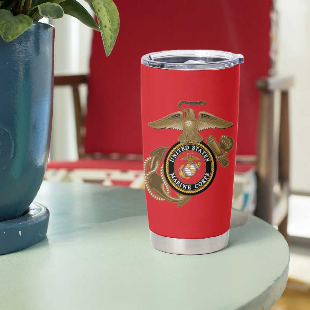 African American Heroes Tumbler Cup Montford Point Marines - Red - African Pride