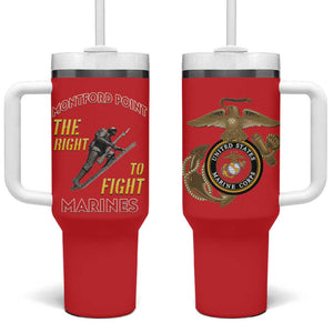 African American Heroes Tumbler With Handle Montford Point Marines - Red - African Pride