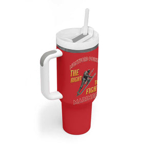 African American Heroes Tumbler With Handle Montford Point Marines - Red - African Pride