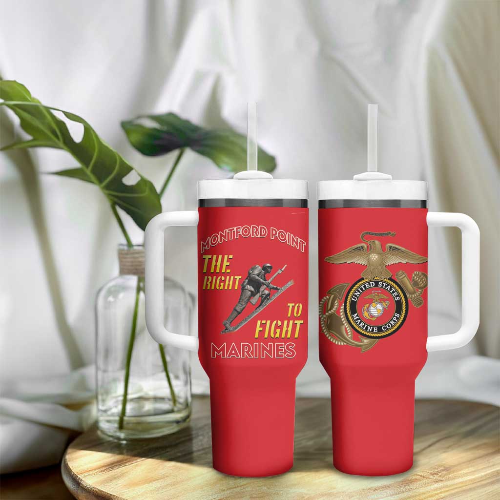 African American Heroes Tumbler With Handle Montford Point Marines - Red - African Pride