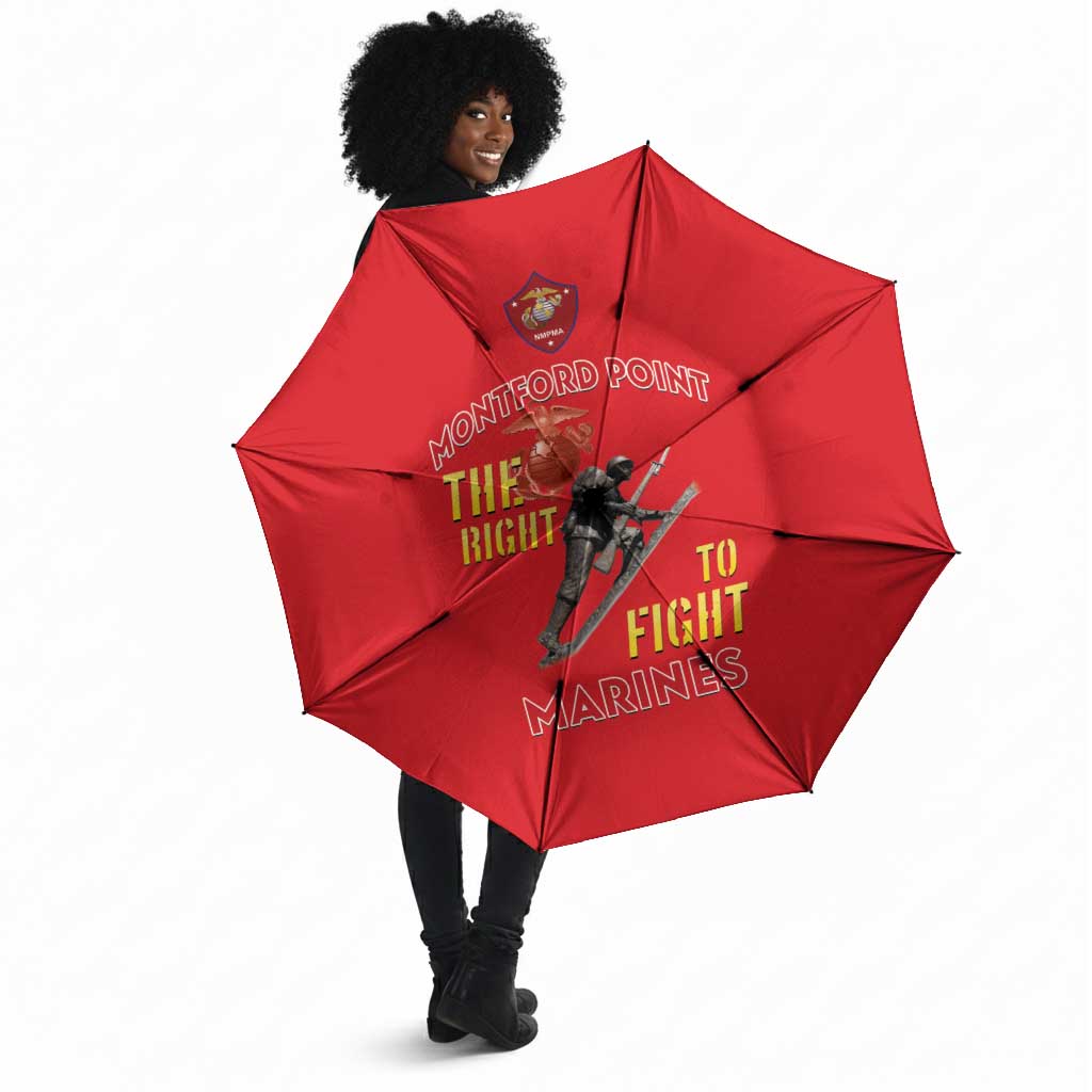 Montford Point Marines Umbrella The Right To Fight - Red