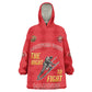 African American Heroes Wearable Blanket Hoodie Montford Point Marines - Red - African Pride