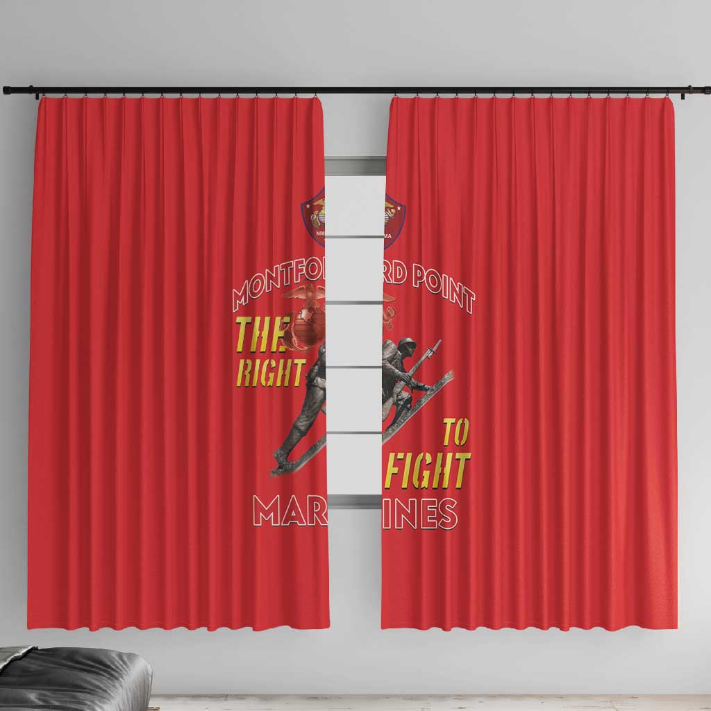 African American Heroes Window Curtain Montford Point Marines - Red - African Pride