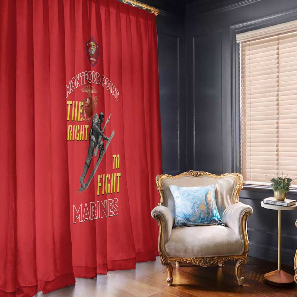 African American Heroes Window Curtain Montford Point Marines - Red - African Pride