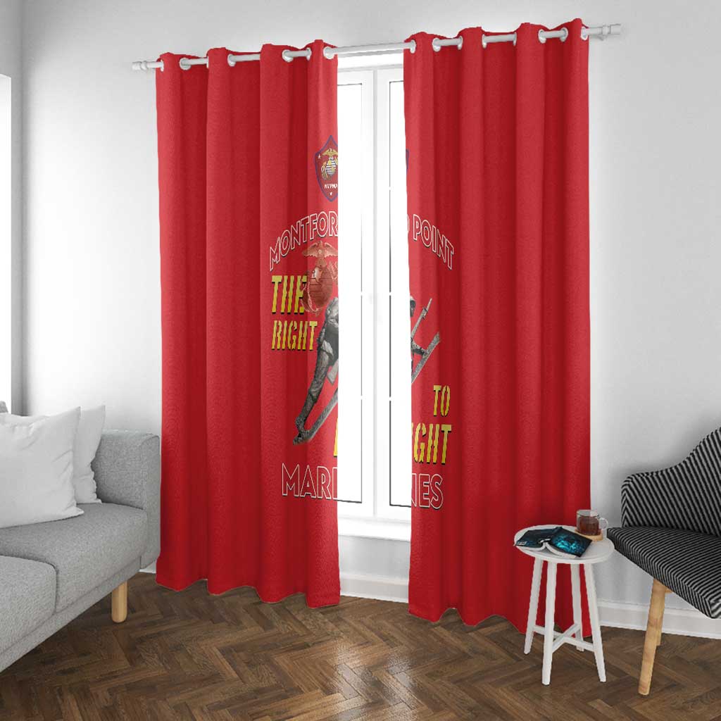 African American Heroes Window Curtain Montford Point Marines - Red - African Pride