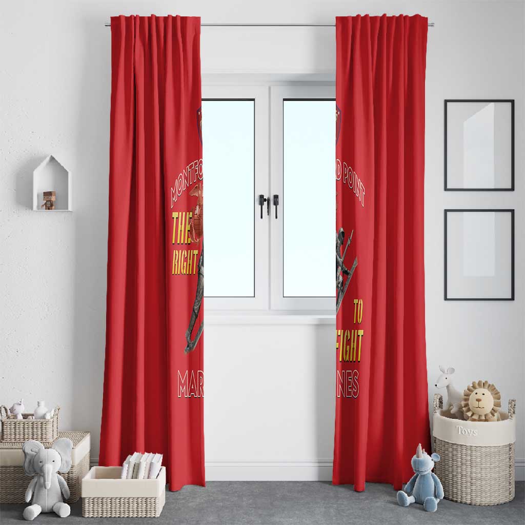 African American Heroes Window Curtain Montford Point Marines - Red - African Pride