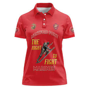 African American Heroes Women Polo Shirt Montford Point Marines - Red - African Pride