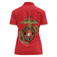 African American Heroes Women Polo Shirt Montford Point Marines - Red - African Pride