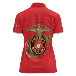 African American Heroes Women Polo Shirt Montford Point Marines - Red - African Pride