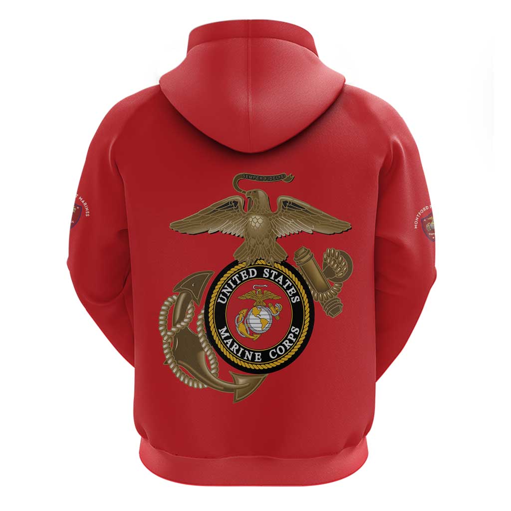 African American Heroes Zip Hoodie Montford Point Marines - Red - African Pride