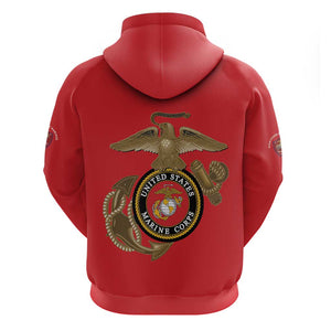 African American Heroes Zip Hoodie Montford Point Marines - Red - African Pride
