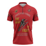 Montford Point Marines Zipper Polo Shirt The Right To Fight - Red