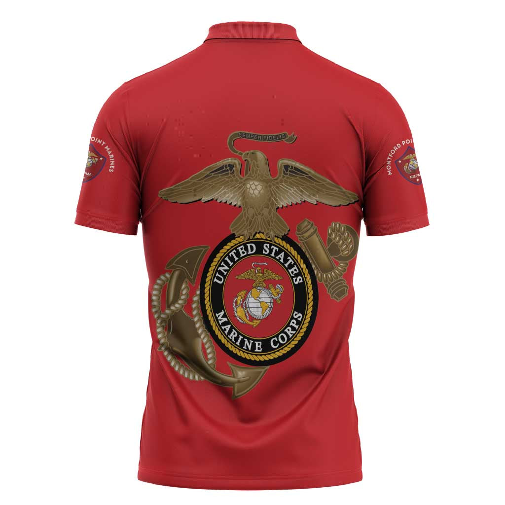 Montford Point Marines Zipper Polo Shirt The Right To Fight - Red