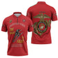 Montford Point Marines Zipper Polo Shirt The Right To Fight - Red