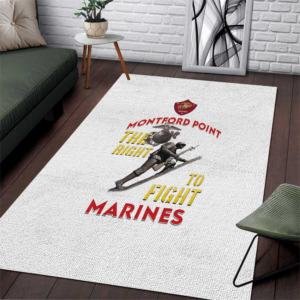 African American Heroes Area Rug Montford Point Marines - White - African Pride