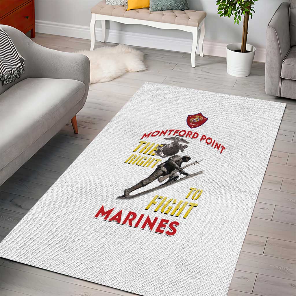 African American Heroes Area Rug Montford Point Marines - White - African Pride
