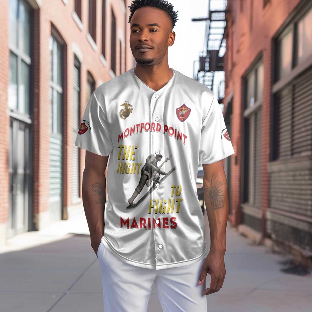 African American Heroes Baseball Jersey Montford Point Marines - White - African Pride