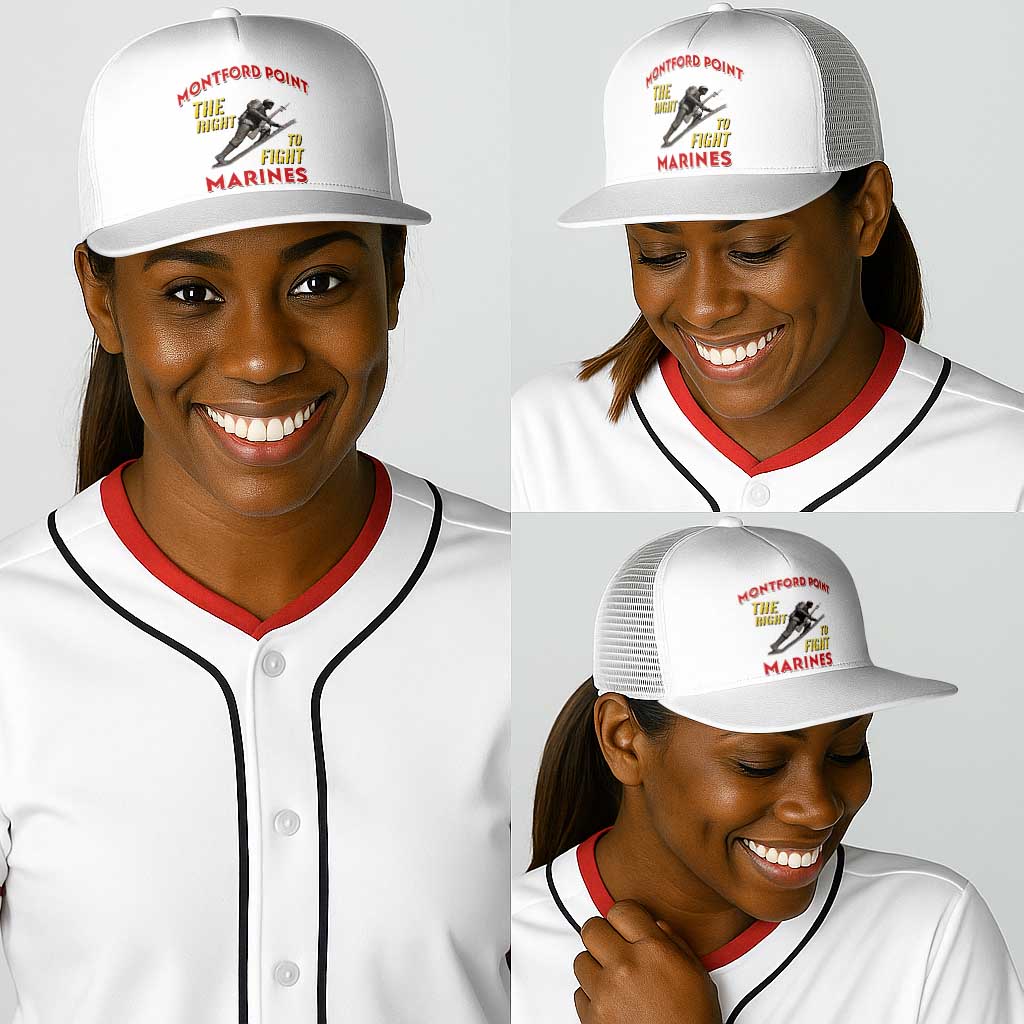 Montford Point Marines Baseball Net Cap The Right To Fight - White - African Pride
