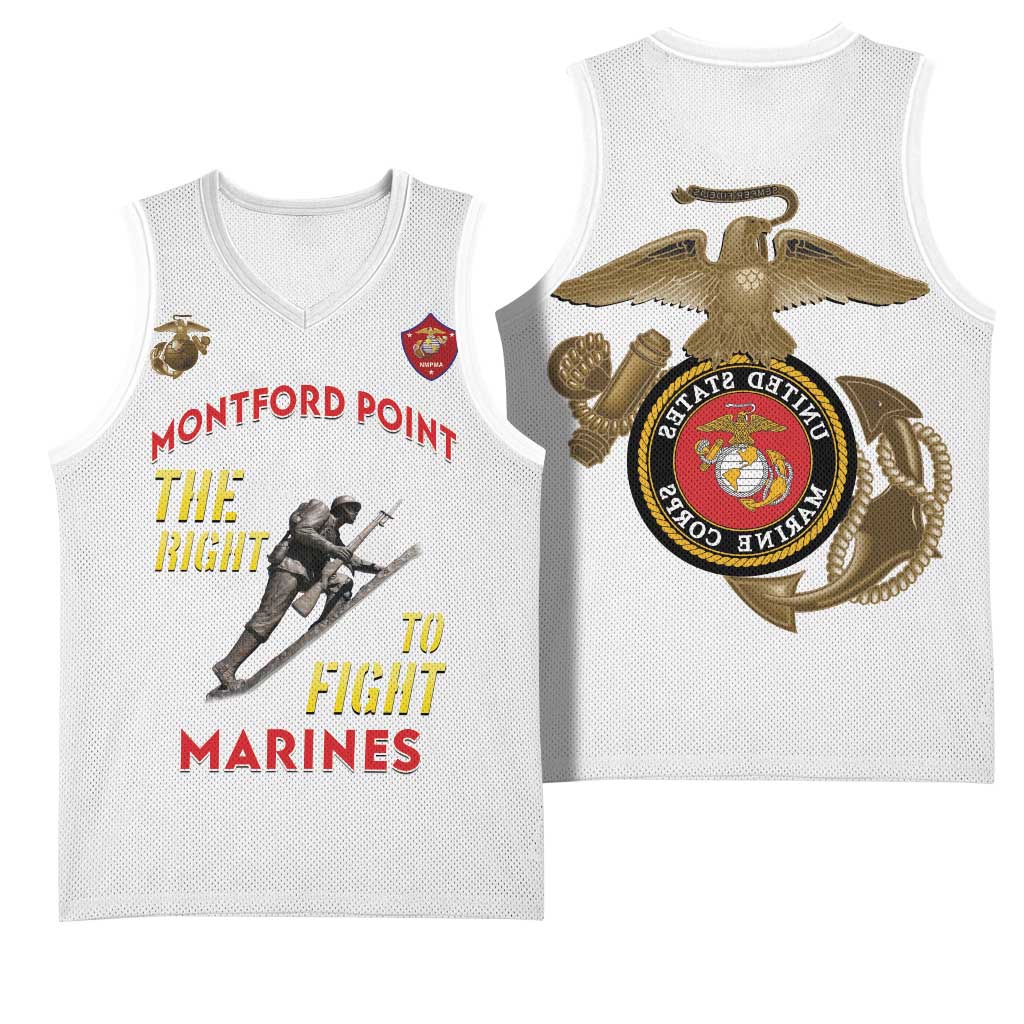 African American Heroes Basketball Jersey Montford Point Marines - White - African Pride