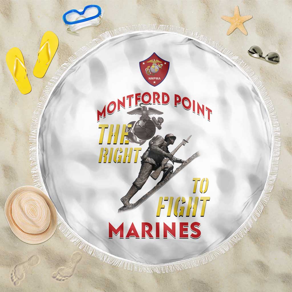 African American Heroes Beach Blanket Montford Point Marines - White - African Pride