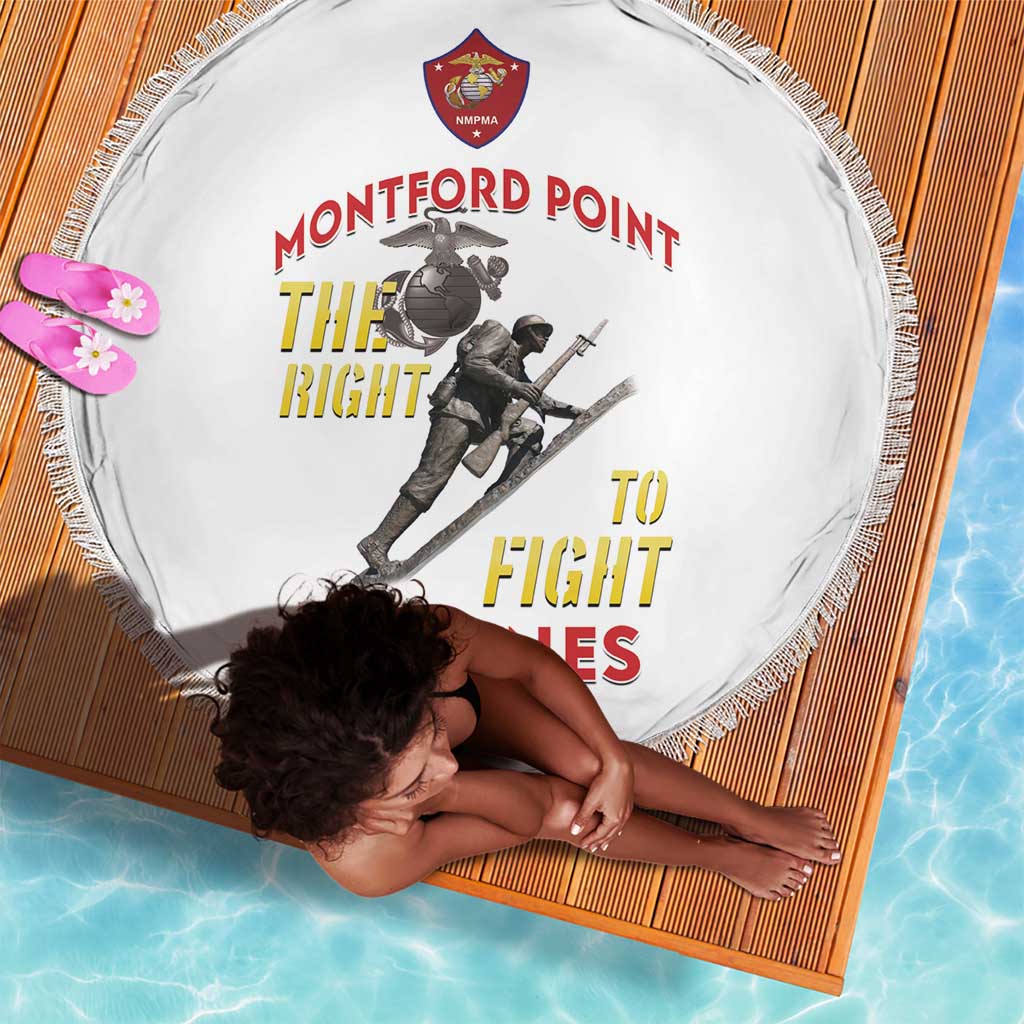 African American Heroes Beach Blanket Montford Point Marines - White - African Pride