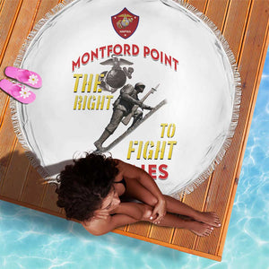 African American Heroes Beach Blanket Montford Point Marines - White - African Pride