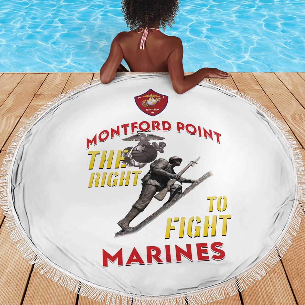 African American Heroes Beach Blanket Montford Point Marines - White - African Pride