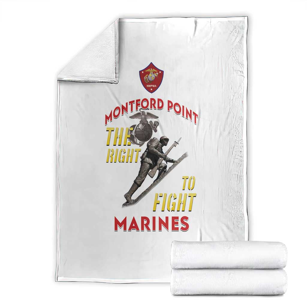 African American Heroes Blanket Montford Point Marines - White - African Pride