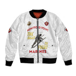 African American Heroes Bomber Jacket Montford Point Marines - White - African Pride
