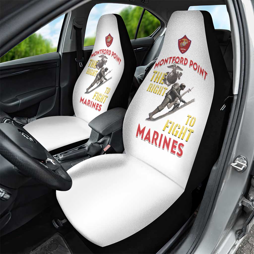 African American Heroes Car Seat Cover Montford Point Marines - White - African Pride