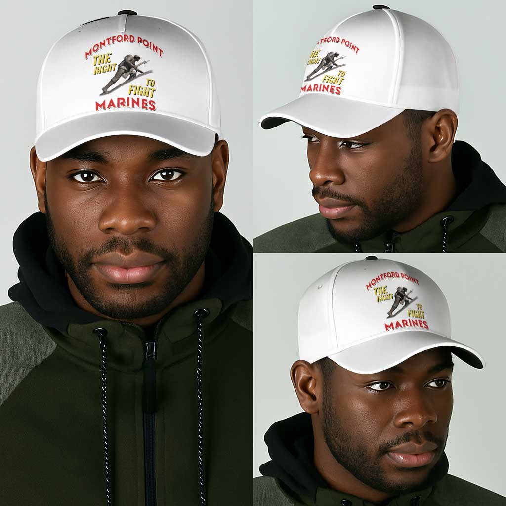 Montford Point Marines Classic Cap The Right To Fight - White - African Pride