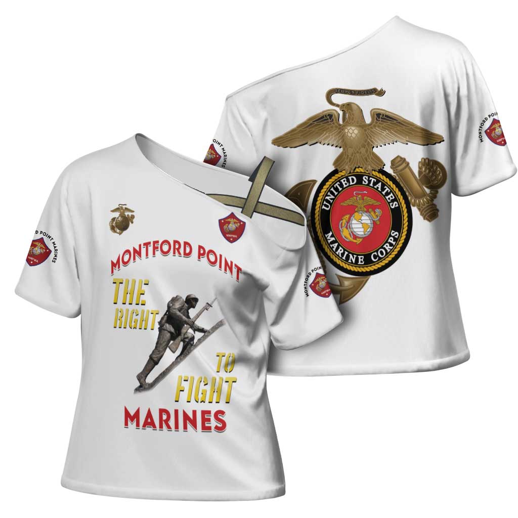 Montford Point Marines Cross Shoulder Shirt The Right To Fight - White