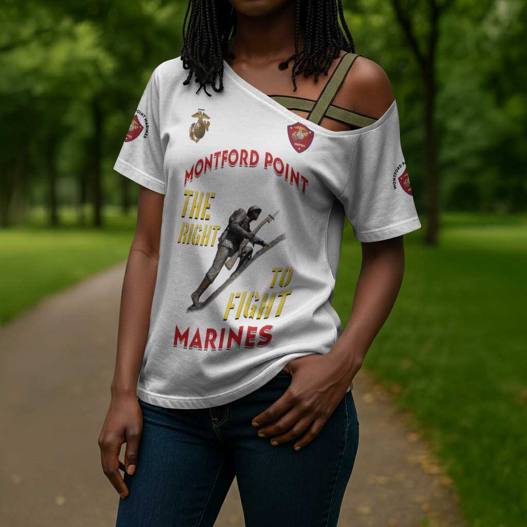Montford Point Marines Cross Shoulder Shirt The Right To Fight - White