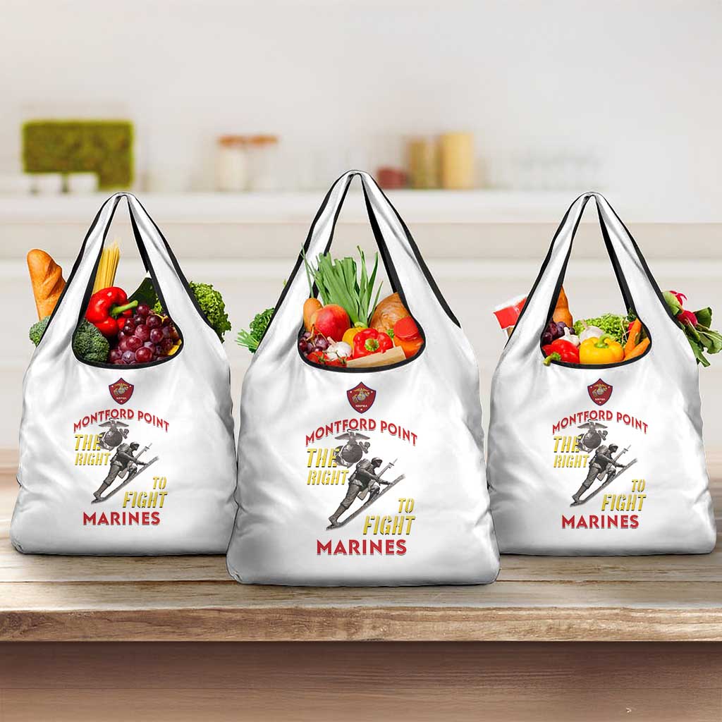 African American Heroes Grocery Bag Montford Point Marines - White - African Pride
